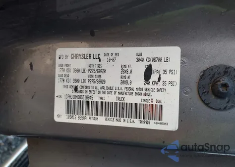 2008 Dodge Ram 1500 Slt из США, поврежденный, VIN 1D7HU18N98S518045